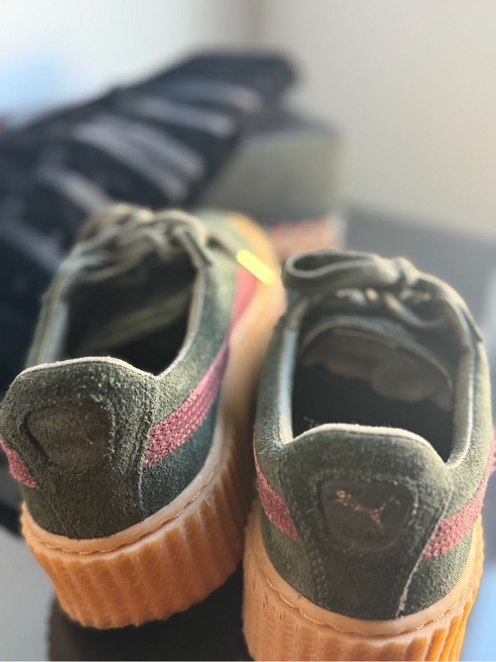Puma x Rihanna Fenty Suede Creeper Green Bordeaux Gum w/ original dust bag - Picture 6 of 7